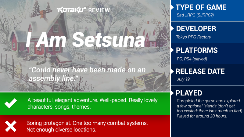 Illustration for article titled I Am Setsuna: The Kotaku Review